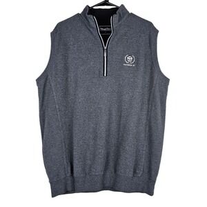 Straight Down Hacienda GC Men's Vest L Gray 1/4 Zip Sleeveless Golf